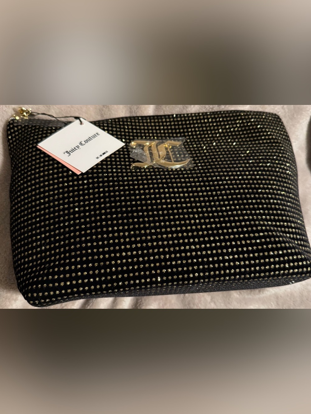 Juicy Couture Black & Gold Studded Card Holder
